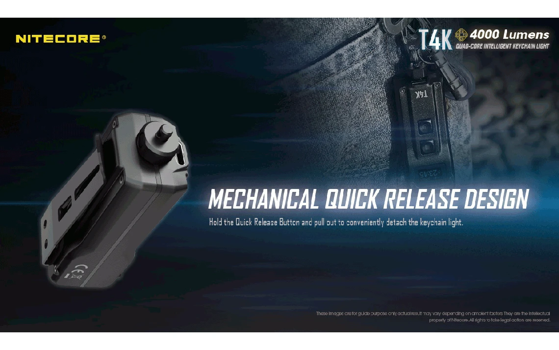 Nitecore T4K Powerful 4000 Lumen USB-C Rechargeable Keychain Light - Image 7