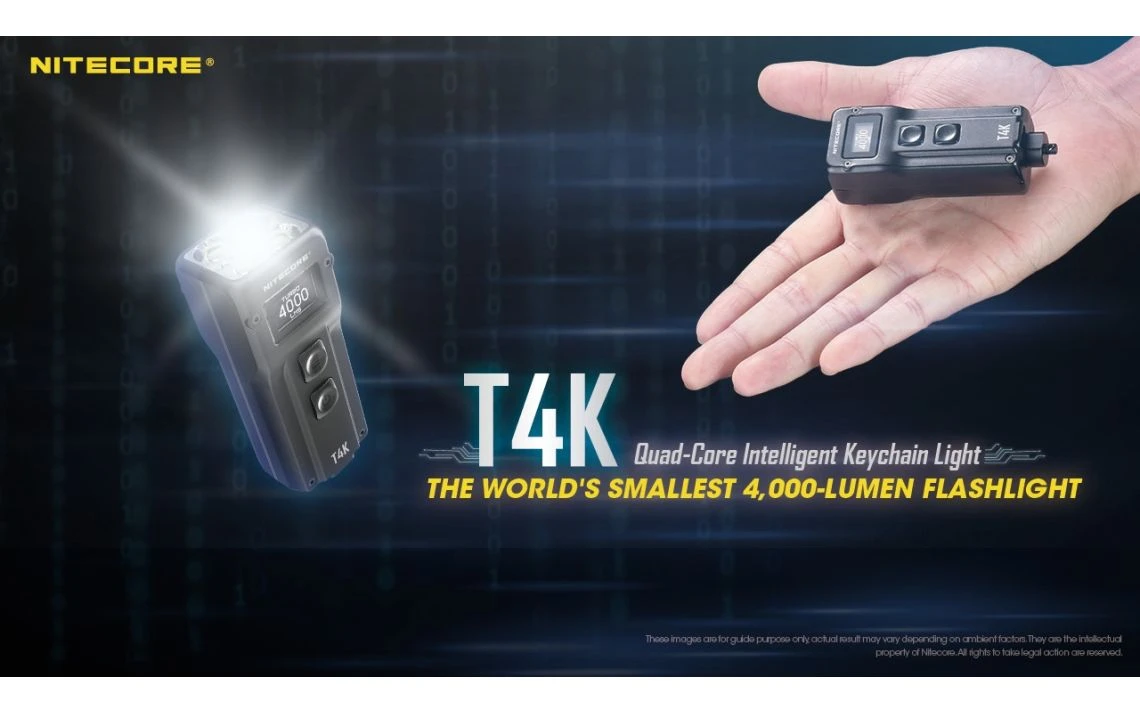 Nitecore T4K Powerful 4000 Lumen USB-C Rechargeable Keychain Light - Image 5