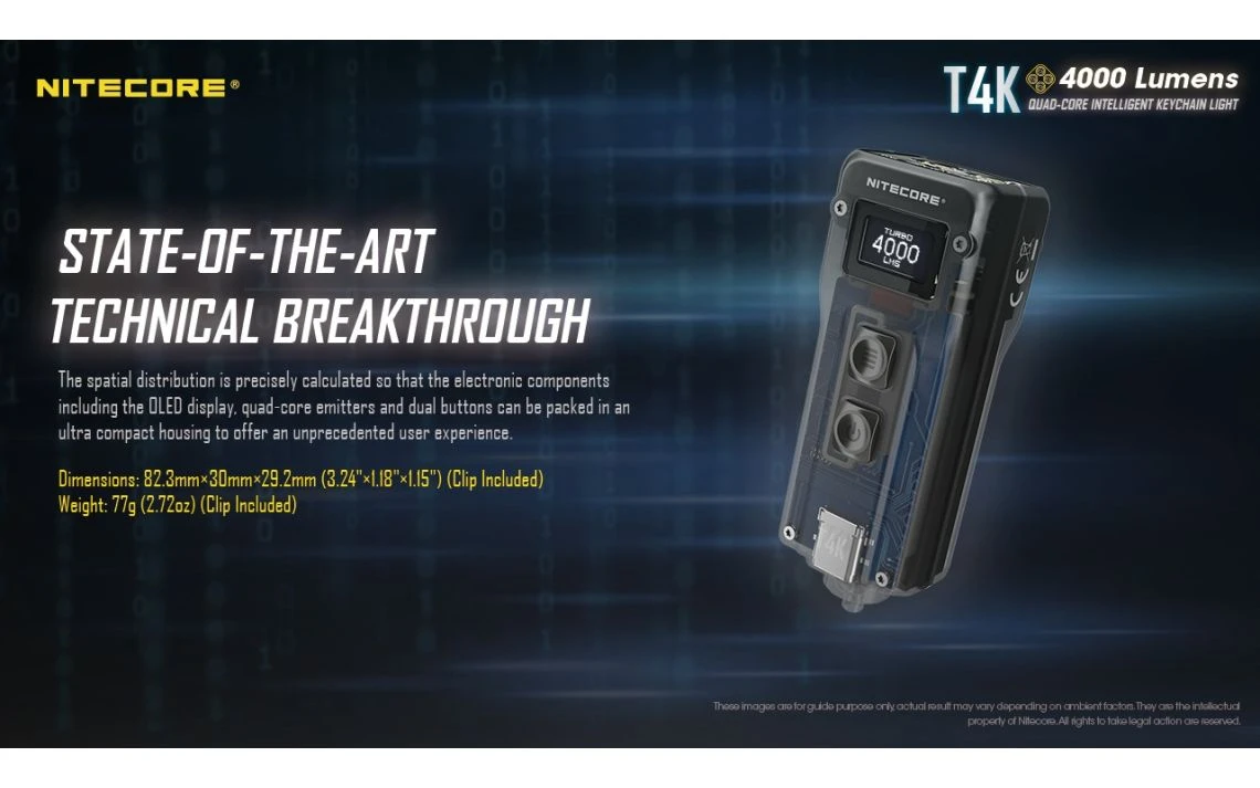 Nitecore T4K Powerful 4000 Lumen USB-C Rechargeable Keychain Light - Image 9