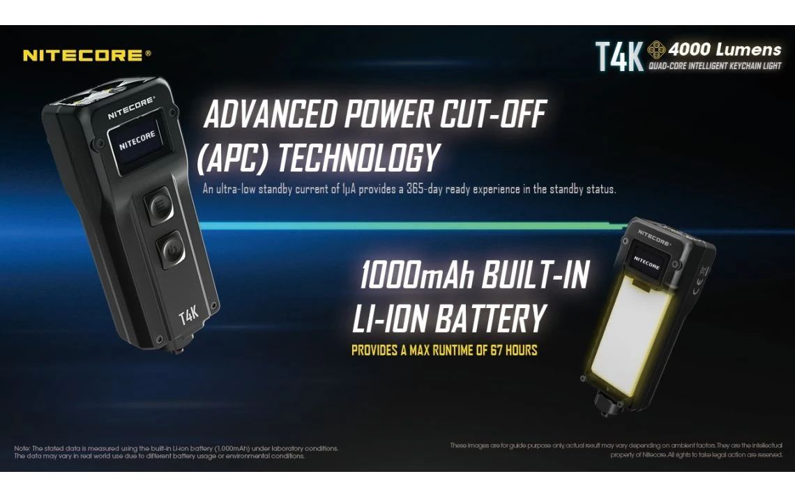 Nitecore T4K Powerful 4000 Lumen USB-C Rechargeable Keychain Light - Image 12