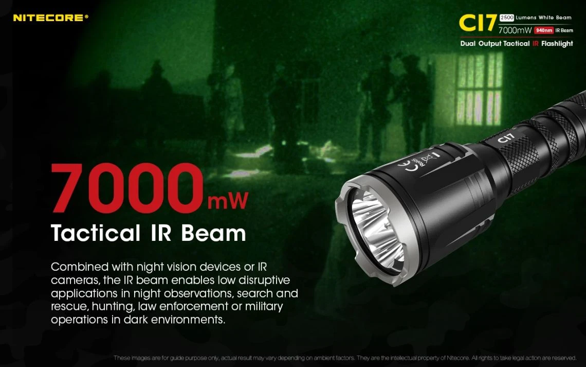 Nitecore CI7 Dual 2500 Lumen White And IR LED Torch - Image 4