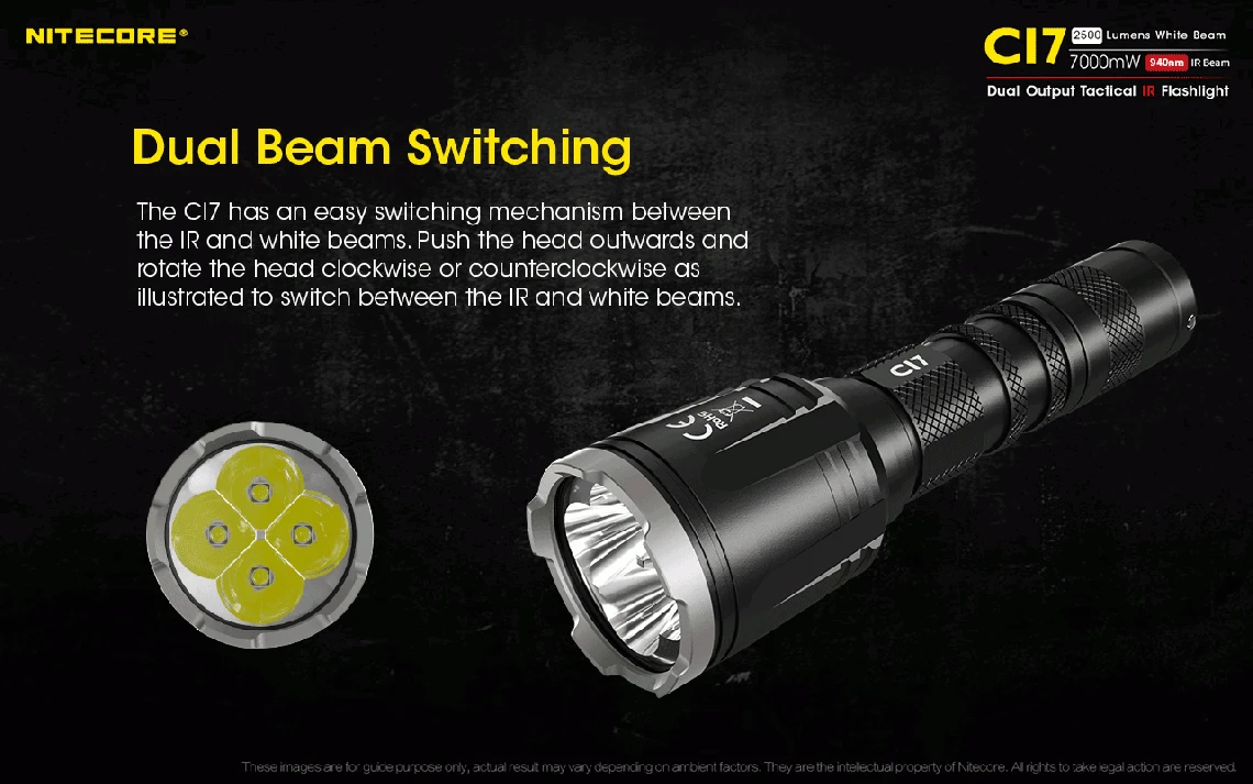 Nitecore CI7 Dual 2500 Lumen White And IR LED Torch - Image 6