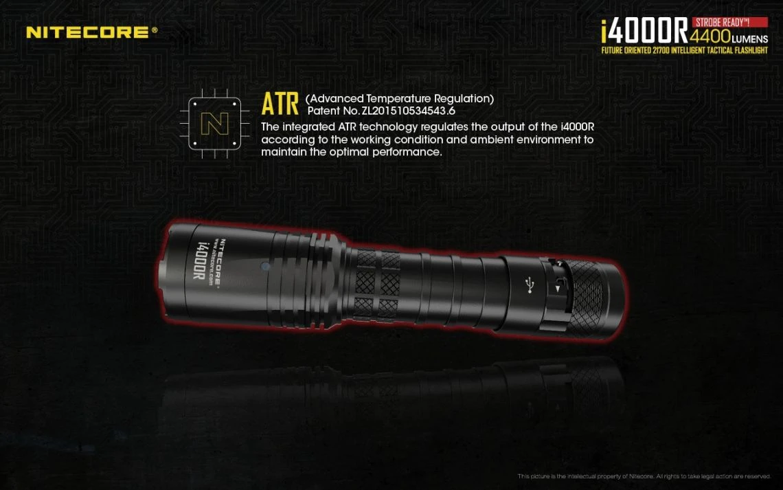 Nitecore I4000R Future Oriented 4400 Lumen Tactical Rechargeable LED Torch - Image 17