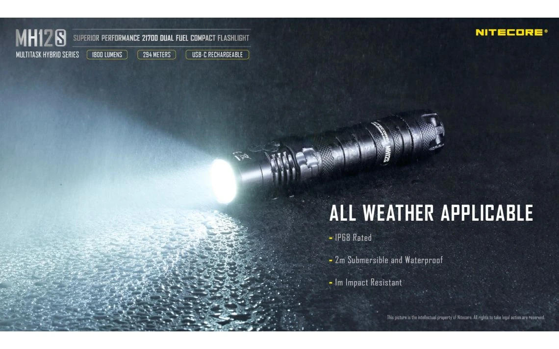Nitecore MH12S 1800 Lumen Torch + Tiki Keychain Light Bundle 27 Nitecore MH12S 1800 Lumen Torch + Tiki Keychain Light Bundle - Image 25