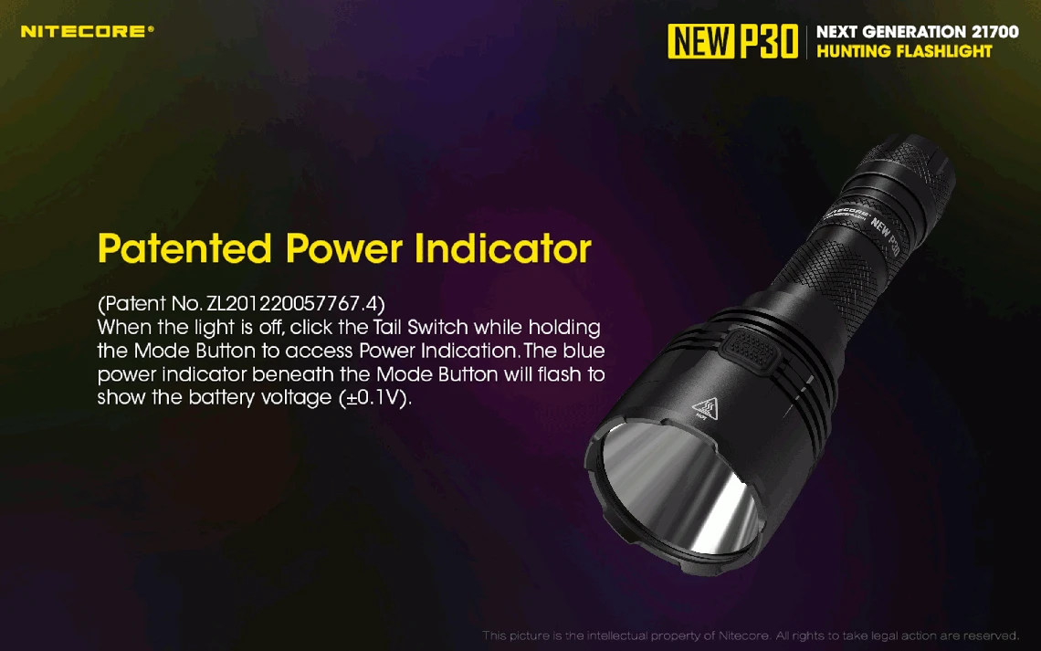 Nitecore New P30 Compact 1000 Lumen 618m Throw LED Torch - Image 14