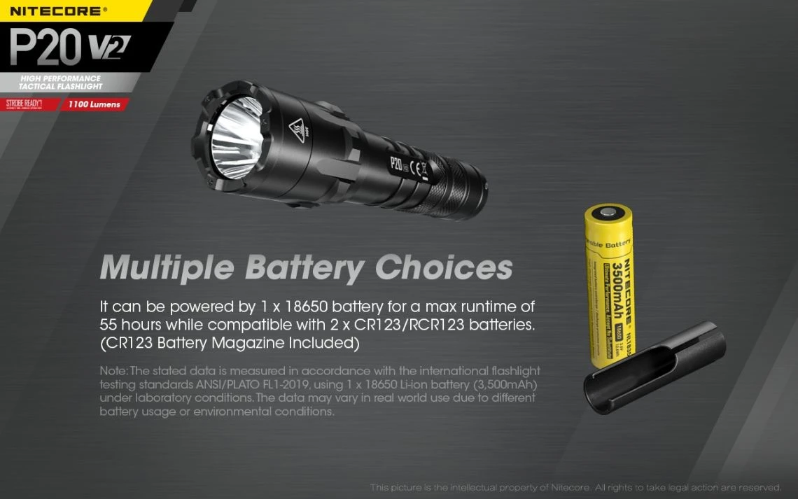 Nitecore P20 V2 Strobe Ready 1100 Lumen Tactical LED Torch - Image 15