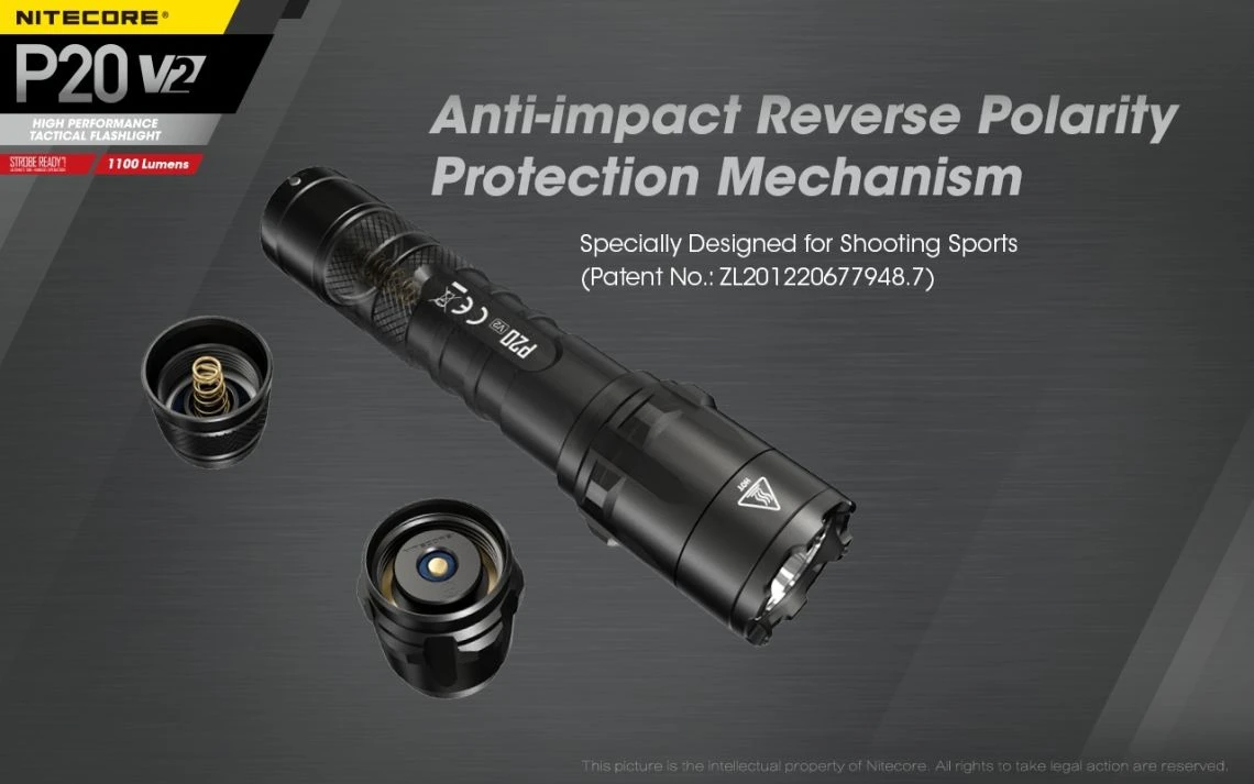 Nitecore P20 V2 Strobe Ready 1100 Lumen Tactical LED Torch - Image 3