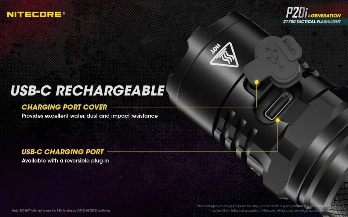 Nitecore P20i Compact USB-C Rechargeable 1800 Lumen Tactical Torch 14 Nitecore P20i Compact USB-C Rechargeable 1800 Lumen Tactical Torch - Image 12