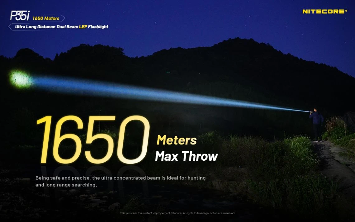 Nitecore P35i Dual Beam 3000 Lumen 1615m Throw Rechargeable LEP & LED Torch - Image 4