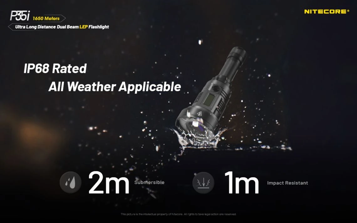 Nitecore P35i Dual Beam 3000 Lumen 1615m Throw Rechargeable LEP & LED Torch - Image 17