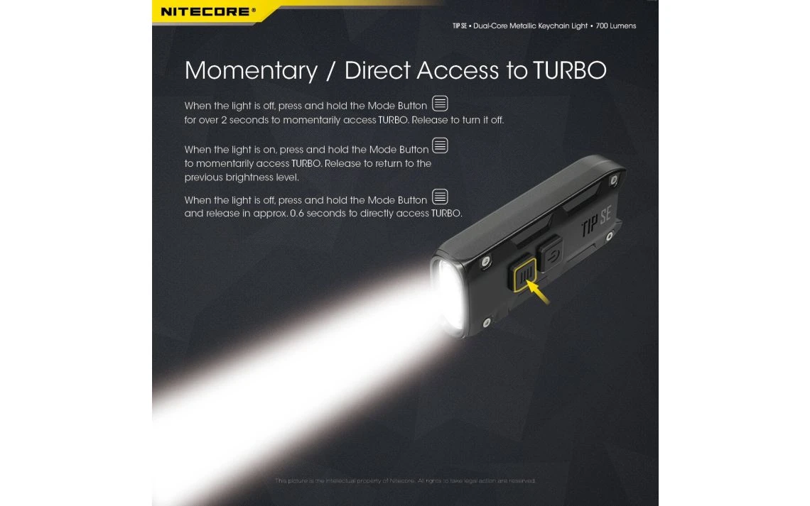Nitecore TIP SE Compact 700 Lumen USB-C Rechargeable Keychain Light 17 Nitecore TIP SE Compact 700 Lumen USB-C Rechargeable Keychain Light - Image 15