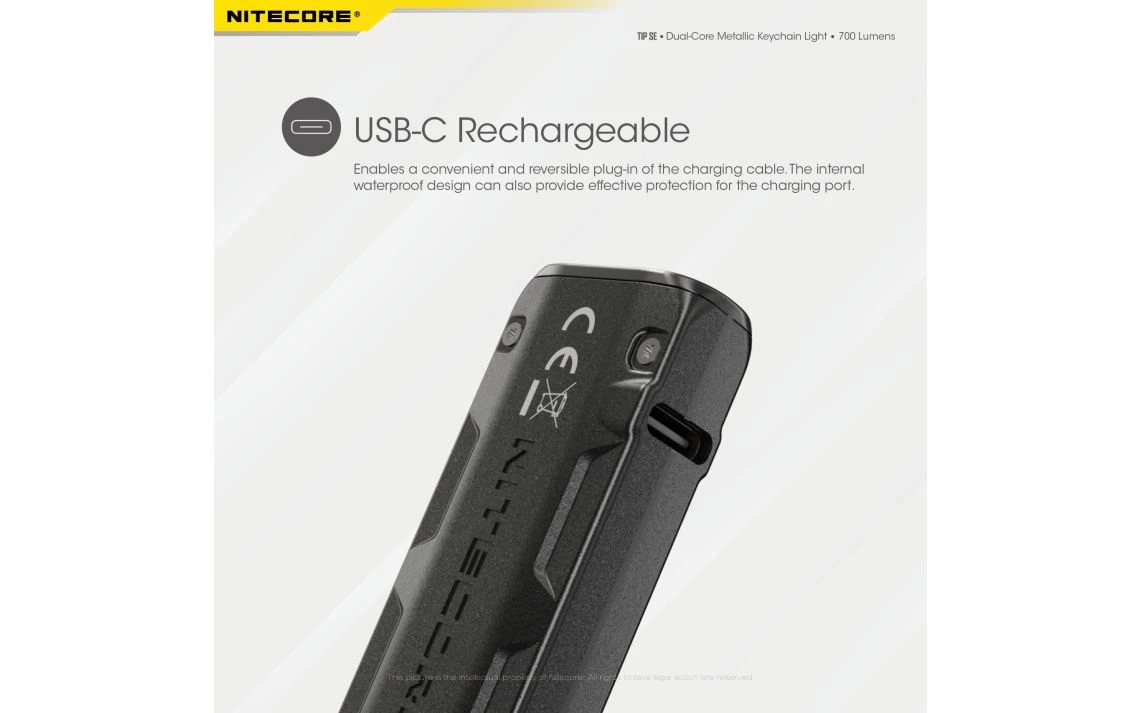 Nitecore TIP SE Compact 700 Lumen USB-C Rechargeable Keychain Light 11 Nitecore TIP SE Compact 700 Lumen USB-C Rechargeable Keychain Light - Image 9