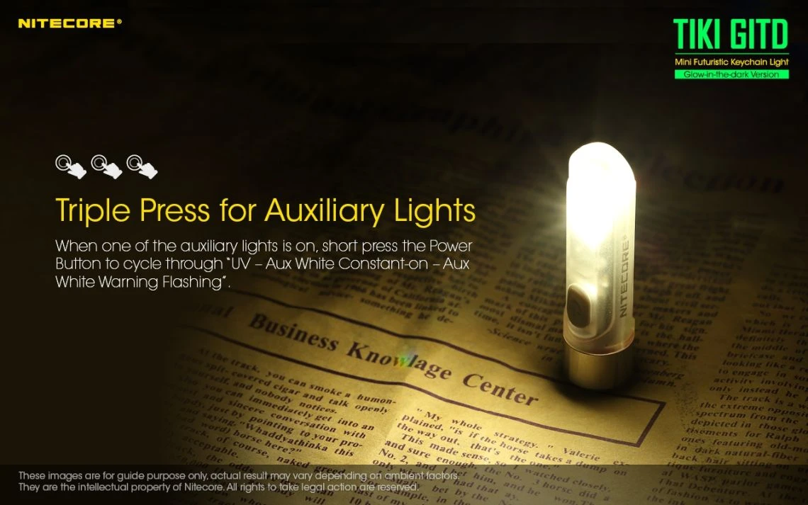 Nitecore TIKI GITD Green Glow In The Dark 300 Lumen Keychain Light - Image 20
