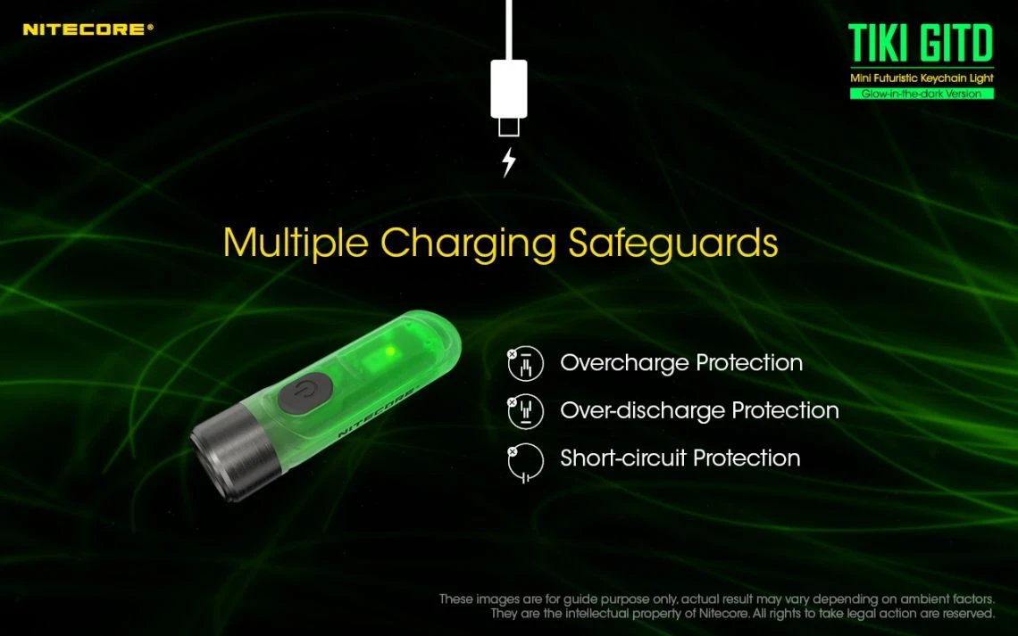 Nitecore TIKI GITD Green Glow In The Dark 300 Lumen Keychain Light - Image 28