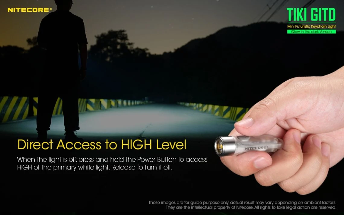 Nitecore TIKI GITD Green Glow In The Dark 300 Lumen Keychain Light - Image 17