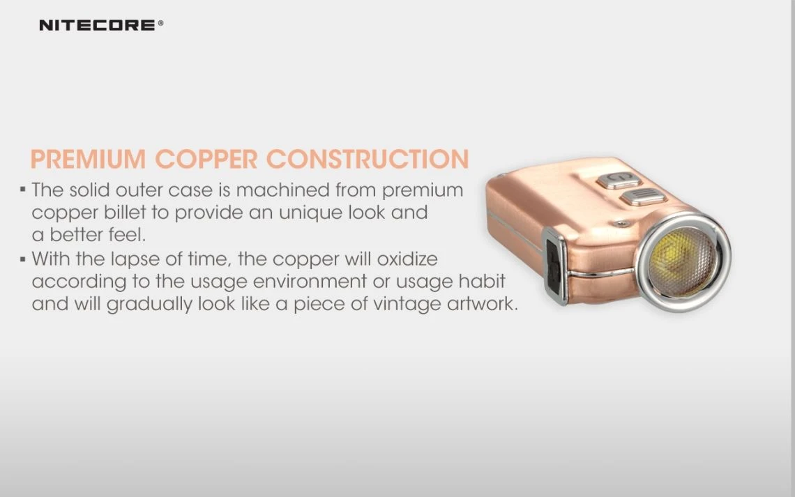 Nitecore Tini Cu 380 Lumen USB Rechargeable Keychain Light - Image 4