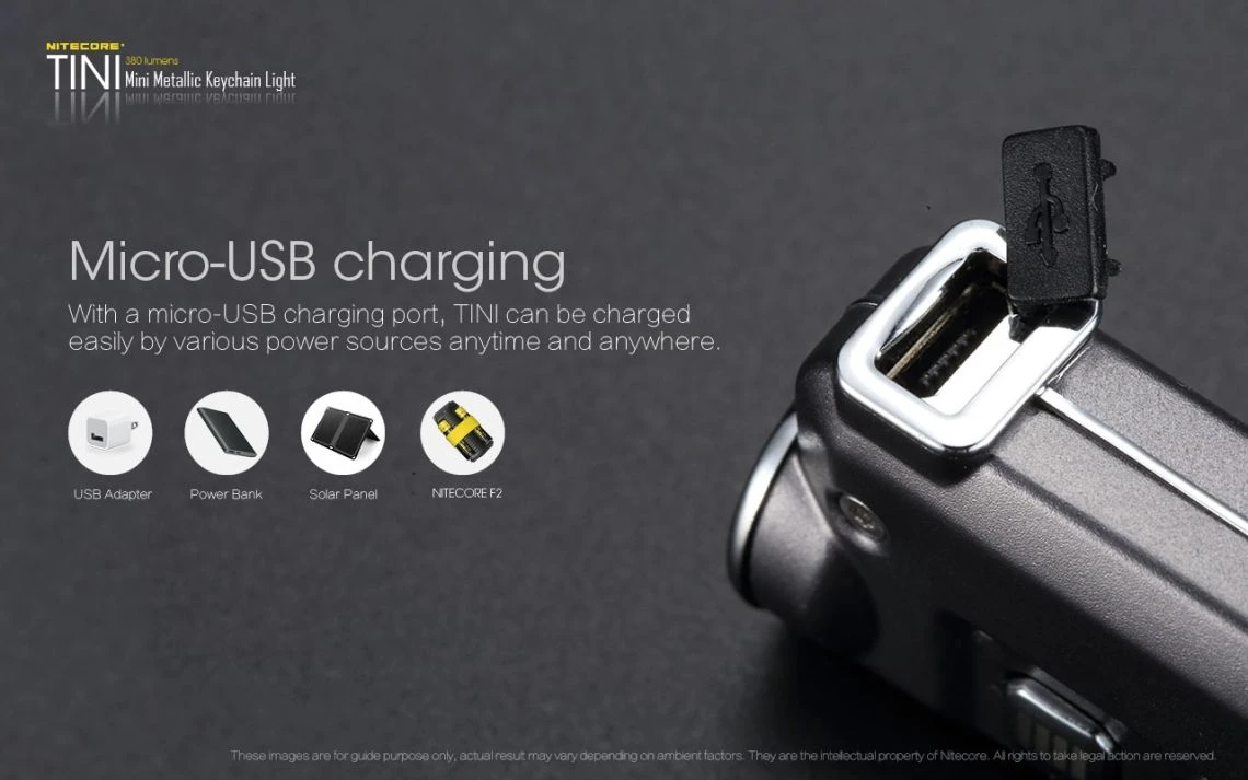 Nitecore Tini Cu 380 Lumen USB Rechargeable Keychain Light - Image 8