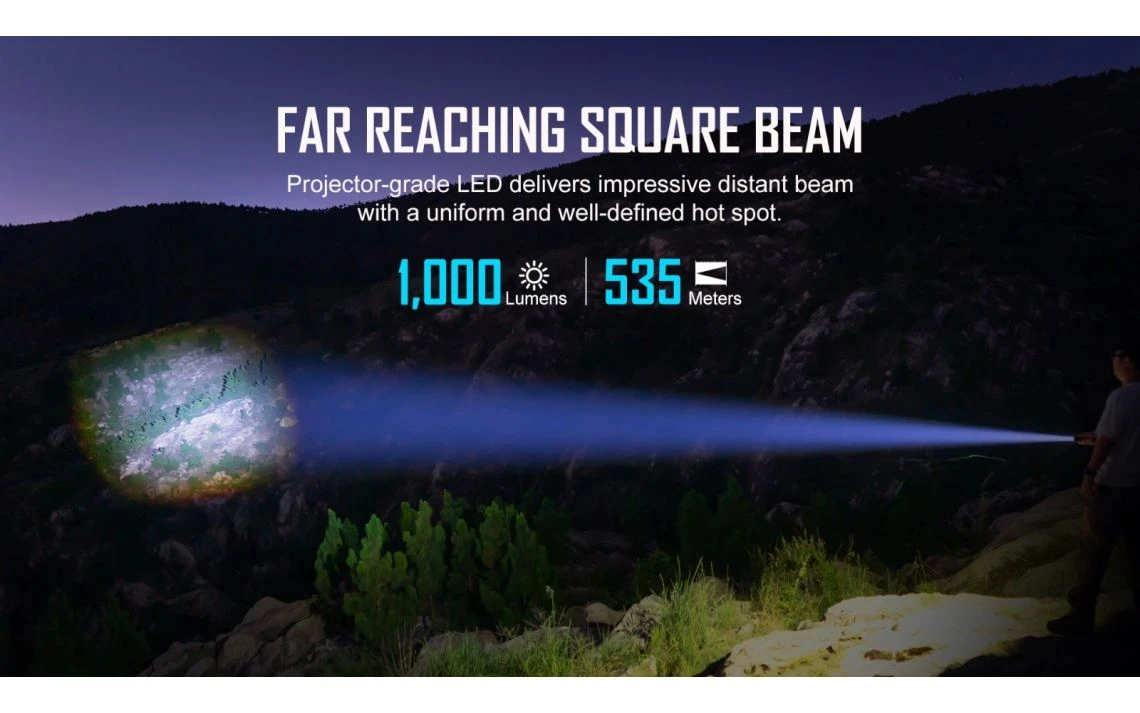 Olight Archer Long Range 1000 Lumen 535m Square Beam Rechargeable LED Torch - Image 8