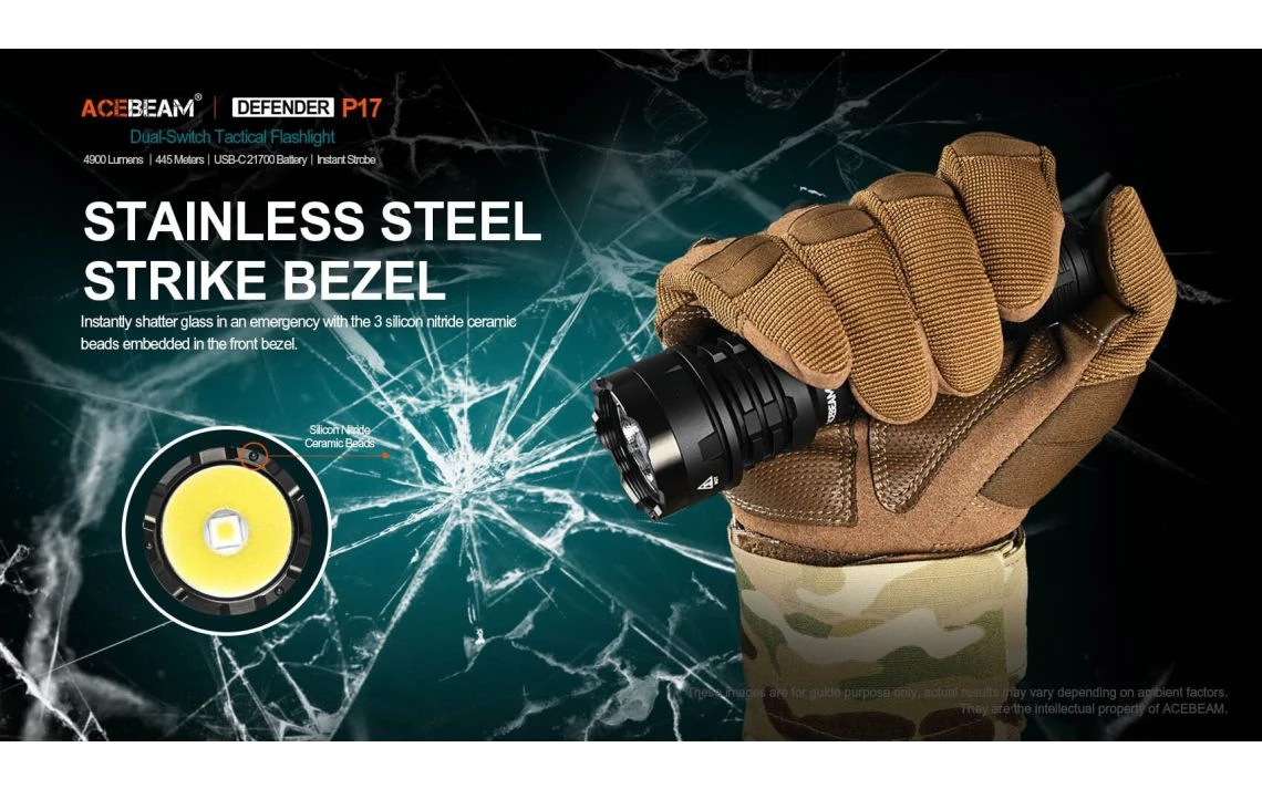 Acebeam Defender P17 Dual Switch 4900 Lumen Tactical Torch - Image 8