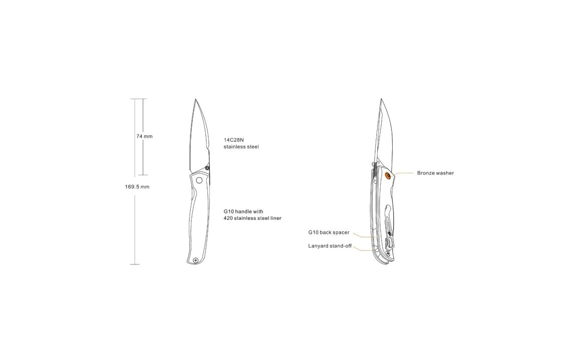 Ruike P661-B Linerlock Black Folding Pocket Knife - Image 3