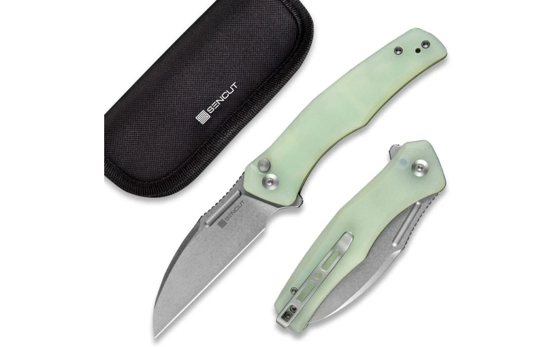 Sencut S21011-3 Watauga Flipper Button Lock Knife Natural G10 Handle 3.48" - Image 7