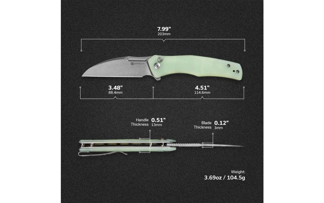 Sencut S21011-3 Watauga Flipper Button Lock Knife Natural G10 Handle 3.48" - Image 10