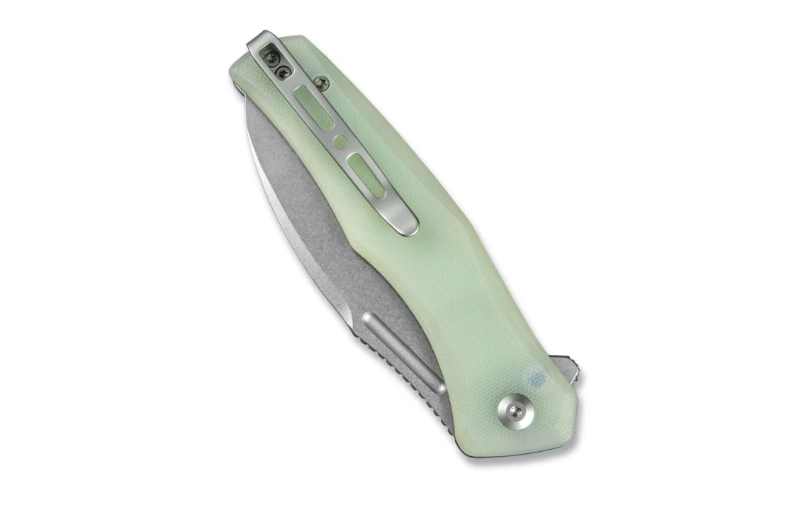 Sencut S21011-3 Watauga Flipper Button Lock Knife Natural G10 Handle 3.48" - Image 3