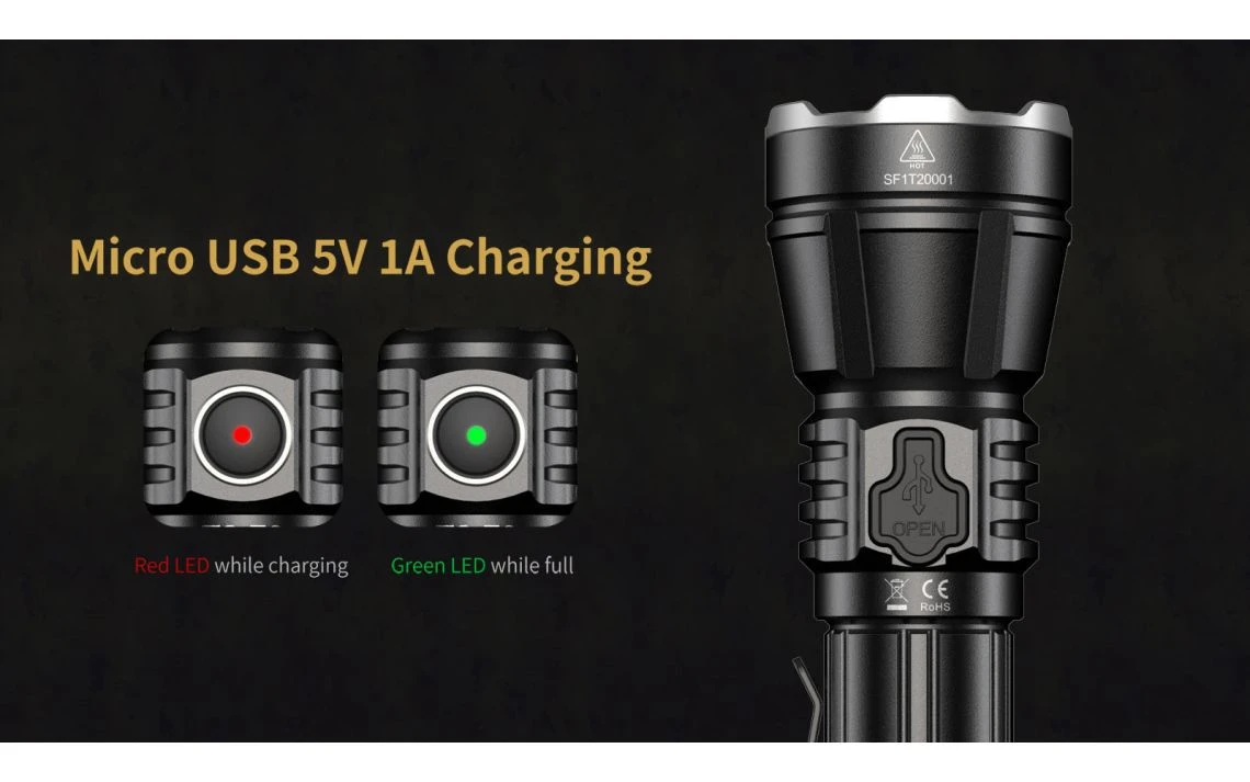 Speras T2-70 Compact 3300 Lumen 280m Rechargeable LED Torch - Image 9