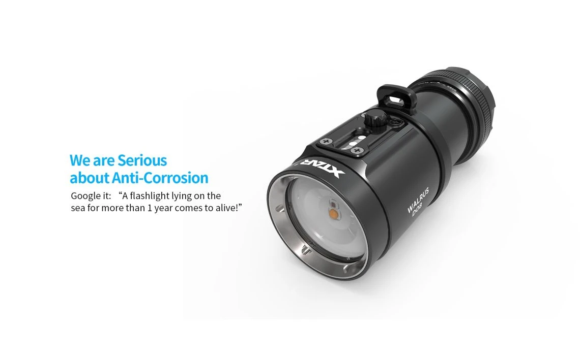 Xtar Walrus D08 Compact 2000 Lumen Diving LED Rechargeable Torch Kit - Image 18